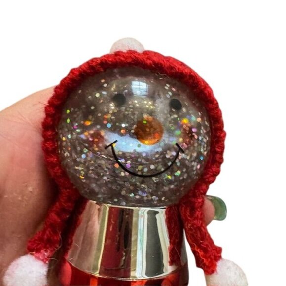 Snowman Glitter Wine Bottle Stopper With Red Knit Hat - Picture 7 of 7